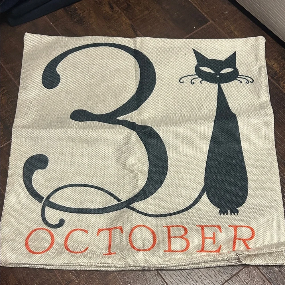 October 31 Cat Pillow Cover